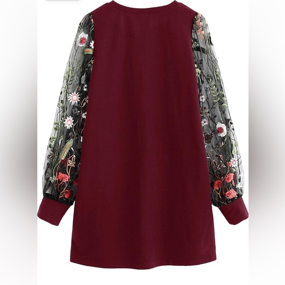 Embroidered Puff Sleeve Tunic Dress - Picture 2 of 7